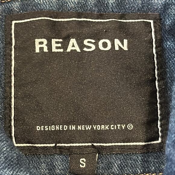 REASON Hot Hat Brand Men's Denim Jacket Medium Wash Size S - Picture 5 of 8